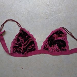 Red Crushed Velvet Bralette